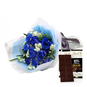 Blue Roses and Lindt Chocolates