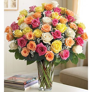 Colorful Roses Vase